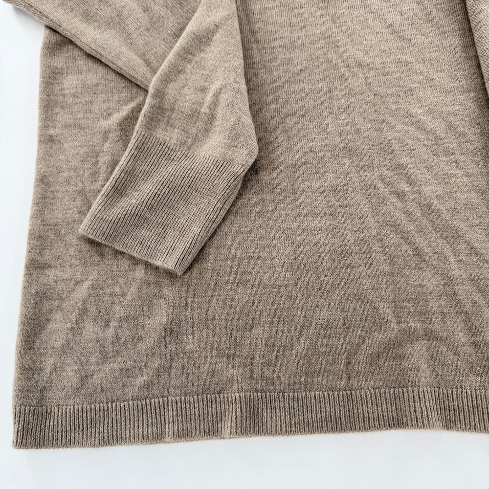 Croft & Barrow V Neck Sweater Modern Women Large Brown Solid Pullover Knit Top - Picture 6 of 7